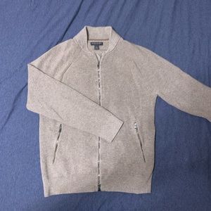 Full zip sweater, bomber jacket construction